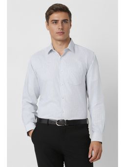 Van Heusen - Men White Printed Full Sleeves Casual Shirt