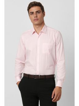 Van Heusen - Men Pink Stripes Full Sleeves Casual Shirt