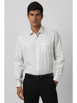 Van Heusen - Men White Textured Full Sleeves Casual Shirt