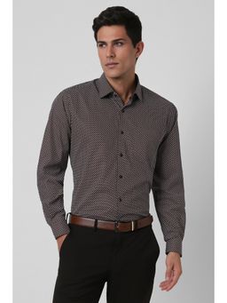 Van Heusen - Men Brown Printed Full Sleeves Casual Shirt