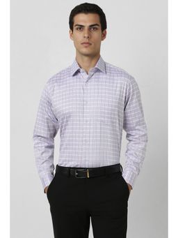 Van Heusen - Men Purple Checks Full Sleeves Casual Shirt