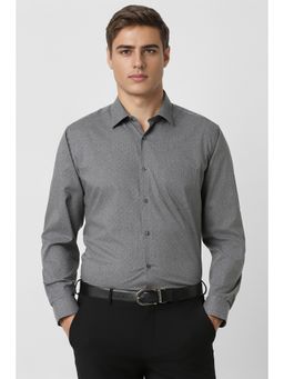 Van Heusen - Men Grey Printed Full Sleeves Formal Shirt