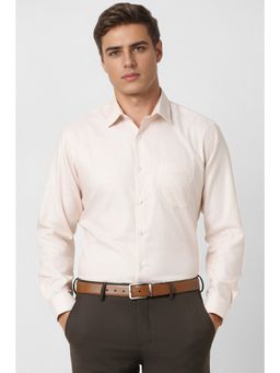 Van Heusen - Men Beige Printed Full Sleeves Formal Shirt