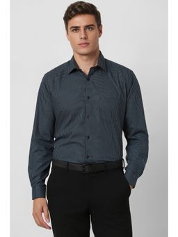 Van Heusen - Men Black Checks Full Sleeves Formal Shirt