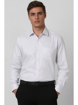 Van Heusen - Men White Textured Full Sleeves Formal Shirt