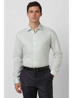 Van Heusen - Men Green Printed Full Sleeves Formal Shirt