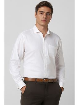 Van Heusen - Men White Textured Full Sleeves Formal Shirt