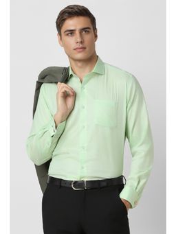 Van Heusen - Men Green Textured Full Sleeves Formal Shirt