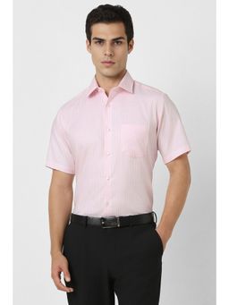 Van Heusen - Men Pink Printed Half Sleeves Formal Shirt