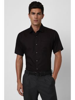 Van Heusen - Men Black Printed Half Sleeves Formal Shirt