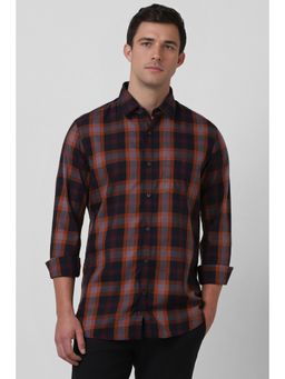 Van Heusen - Men Black Checks Full Sleeves Casual Shirt