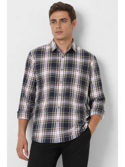 Van Heusen - Men Multi-Color Checks Full Sleeves Casual Shirt