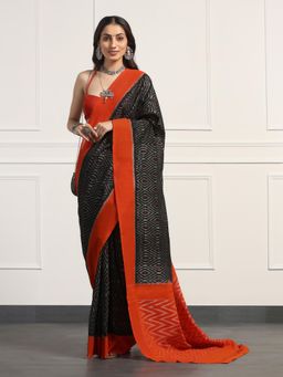 Aditri - Handloom Ikat On Gas Mercerised Cotton Saree with Without Blouse