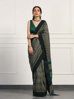 Aditri - Handloom Ikat On Cotton From Orissa Saree with Blouse Piece