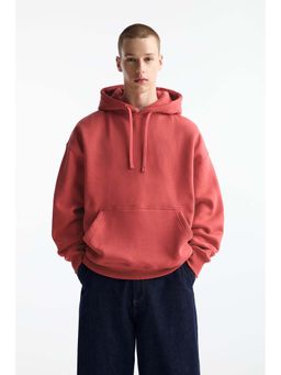 MISCHIEF MONKEY - Men Red Cotton Solid Hoodie