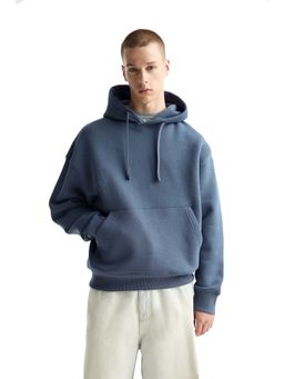 MISCHIEF MONKEY - Men Blue Cotton Solid Hoodie