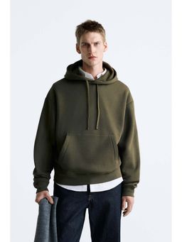 MISCHIEF MONKEY - Men Olive Cotton Solid Hoodie