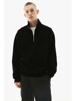 MISCHIEF MONKEY - Men Black Cotton Solid Sweatshirt