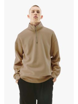 MISCHIEF MONKEY - Men Beige Cotton Solid Sweatshirt