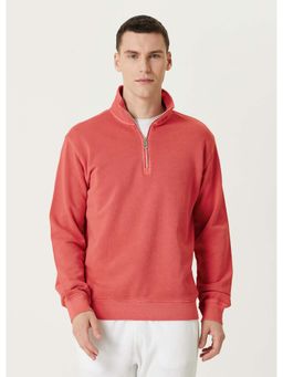 MISCHIEF MONKEY - Men Pink Cotton Solid Sweatshirt