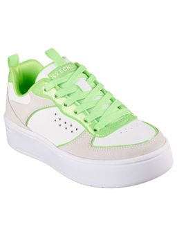 SKECHERS - Girls Court High Glitter Mix Green Casual Shoes