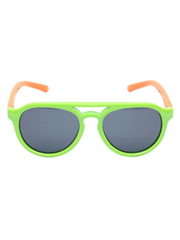 Spiky - Green Frame Grey Polarised Lens Aviator Sunglasses