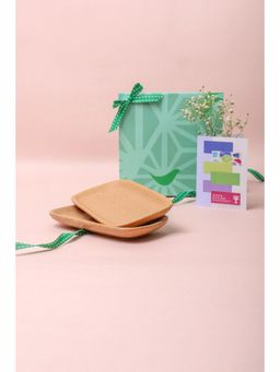 Freedom Tree - Studio Naturals Handcrafted Camel Brown Ceramic Rectangle Palette - Pack of 2