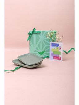 Freedom Tree - Studio Naturals Handcrafted Blue Ceramic Rectangle Palette - Pack of 2