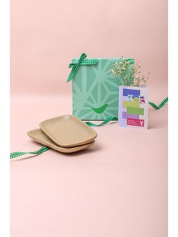 Freedom Tree - Studio Naturals Handcrafted Green Ceramic Rectangle Palette - Pack of 2