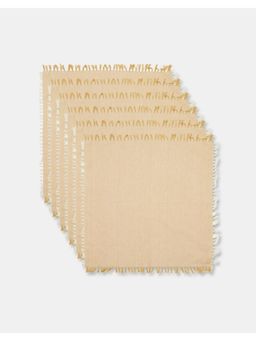 Fabindia - Beige Solid Hand Woven Cotton Napkin (Pack of 6)