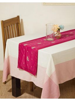 Fabindia - Pink Amara Embroidered Cotton Silk Runner