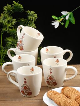 ARRABI - Premium Handcrafted Ceramic Stoneware Matte Indian Tea Cup (Pack of 6)