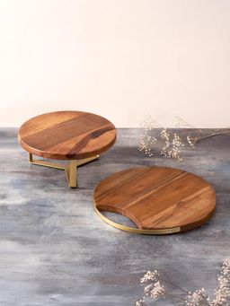 Nestroots - Teak Wood Cake Stand & Serving Platter
