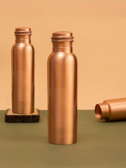 THE ZAPPY BOX - Half-Hammered Copper Water Bottle – 950 ml