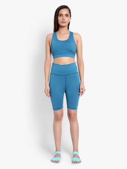 Wear Jukebox - WearJukebox Easy Breezy High Waist Shorts & Padded Teal Sports Bra (Set of 2)