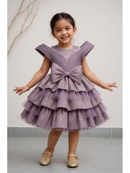 Lagorii - Lavender Bow Embellished Party Wear Frock