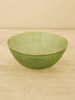 Pure Home + Living - Green Radial Glass Serving Bowl