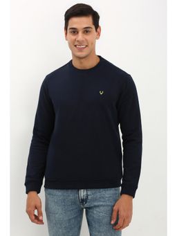 Allen Solly - Men Navy Crew Neck Full Sleeves Casual Sweatshirt
