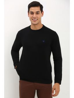 Allen Solly - Men Black Crew Neck Full Sleeves Casual Sweatshirt