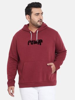 Instafab Plus - Mens Wine Contrast Power Sweatshirt