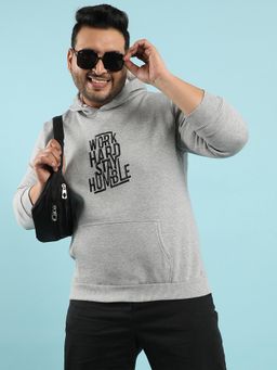 Instafab Plus - Mens Light Grey Work Hard Stay Humble Sweatshirt