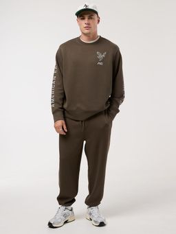 American Eagle - Men Brown 24/7 Crew Neck Sweatshirt
