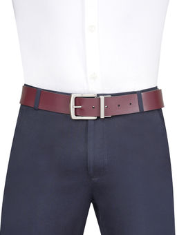 United Colors of Benetton - Men Benes Reversible Leather Belt - Wine & Black