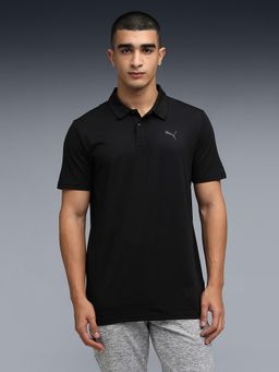 Puma - Men Ultra-Soft Black Solid Polo T-shirt