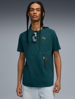 Puma - Men Moisture-Wicking Pocket Teal Solid T-shirt