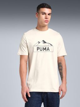Puma - Men Beige Graphic Printed T-shirt