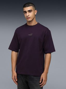 Puma - Men Purple Solid Half Sleeves T-shirt