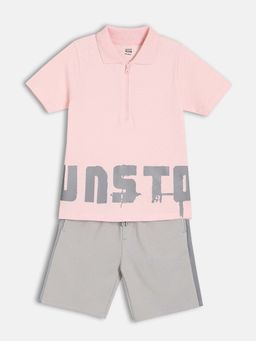 MINI KLUB - Multi-Color Printed Polo T-Shirt and Shorts (Set of 2)