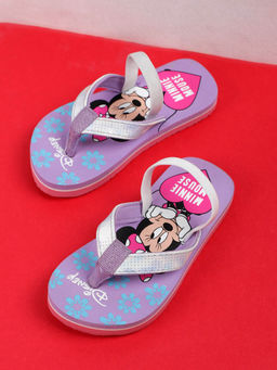 Kidsville - Mickey Mouse Printed Kids Girls Purple Flipflops