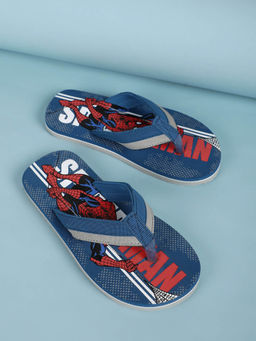 Kidsville - Spider Man Printed Kids Boys Blue Flipflops